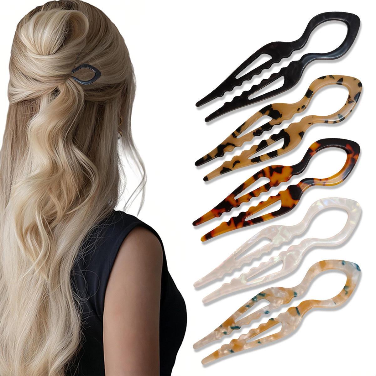 Women'S Accessories H&M - U-Shaped Hair Sticks Tortoiseshell Acrylic Anti-Slip