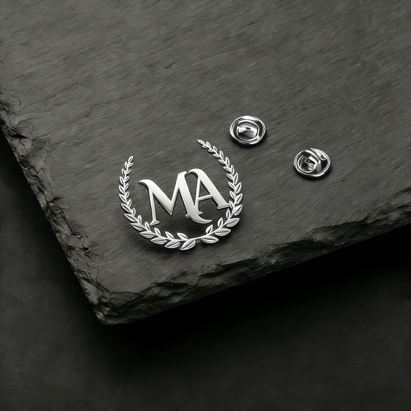 Brooch Pin Gold - Custom Initials Gold Laurel Brooch Custom