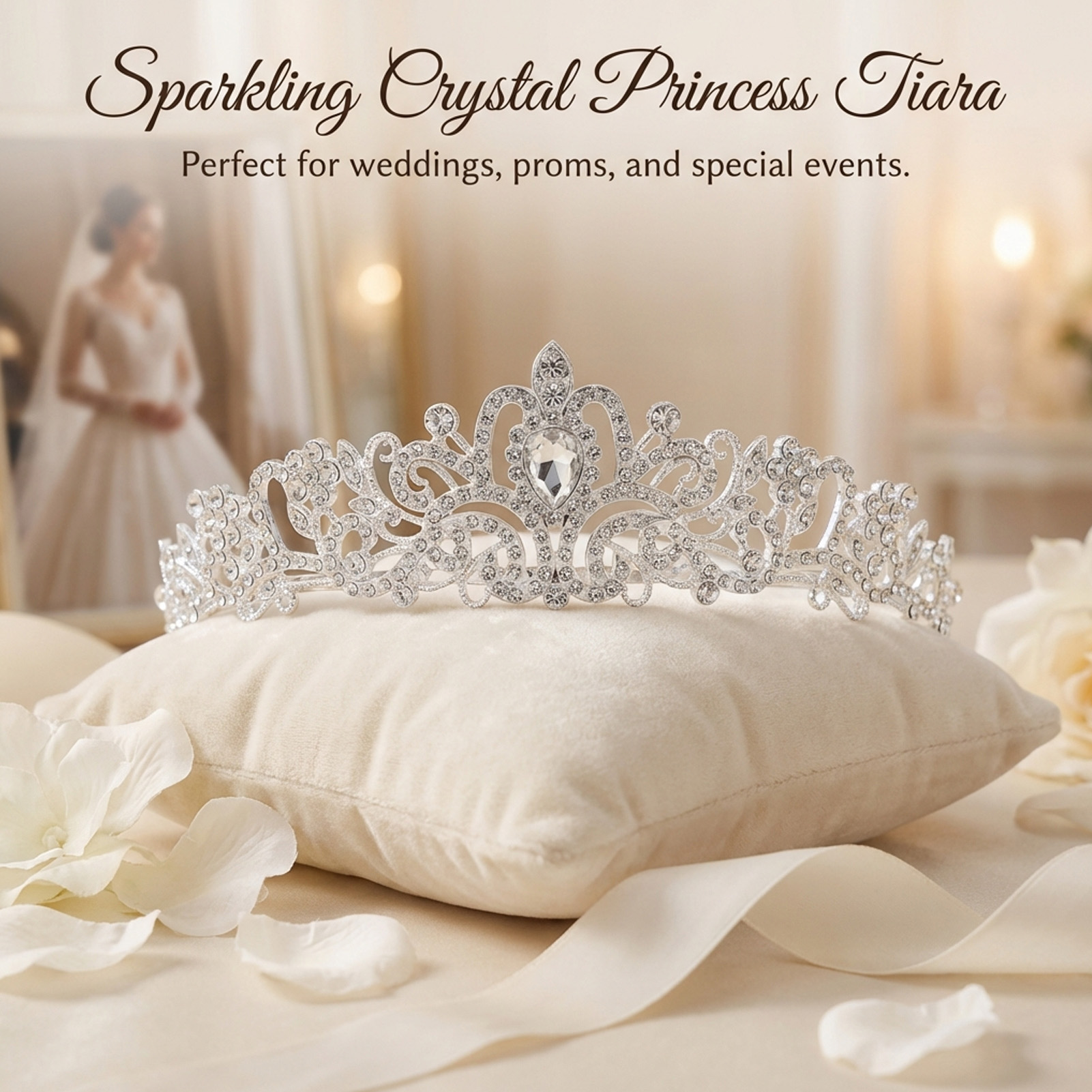 Elegant Bridal Crown Sparkly R - Women Accessories Jewelry recension och pris