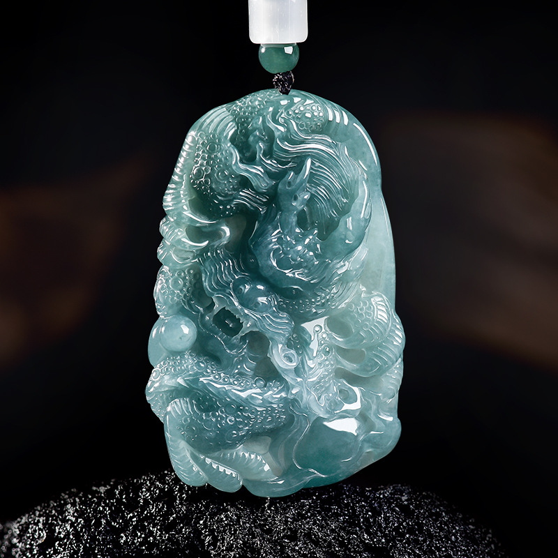 Natural Burmese Jadeite Dragon - Women Accessories Jewelry recension och pris