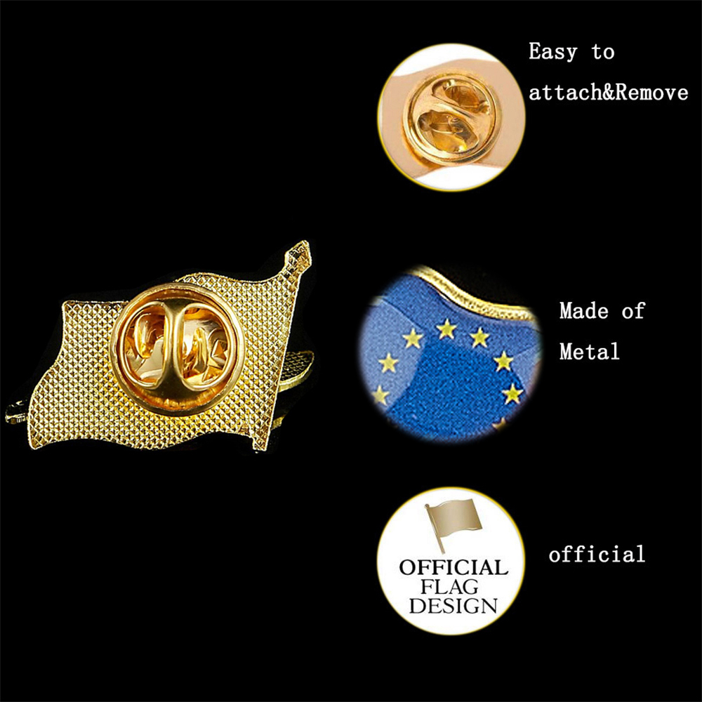 European Union Patriotism Badg - Brooch Pin Gold recension och pris
