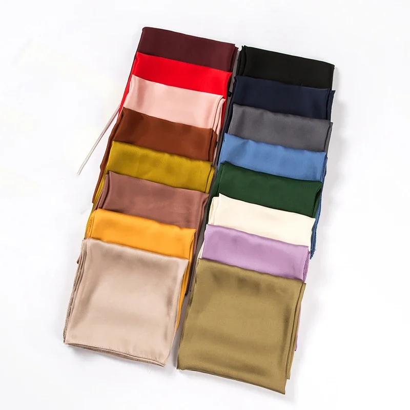 Satin Scarf Women 70cm Solid C - Women Accessories In Wholesale recension och pris