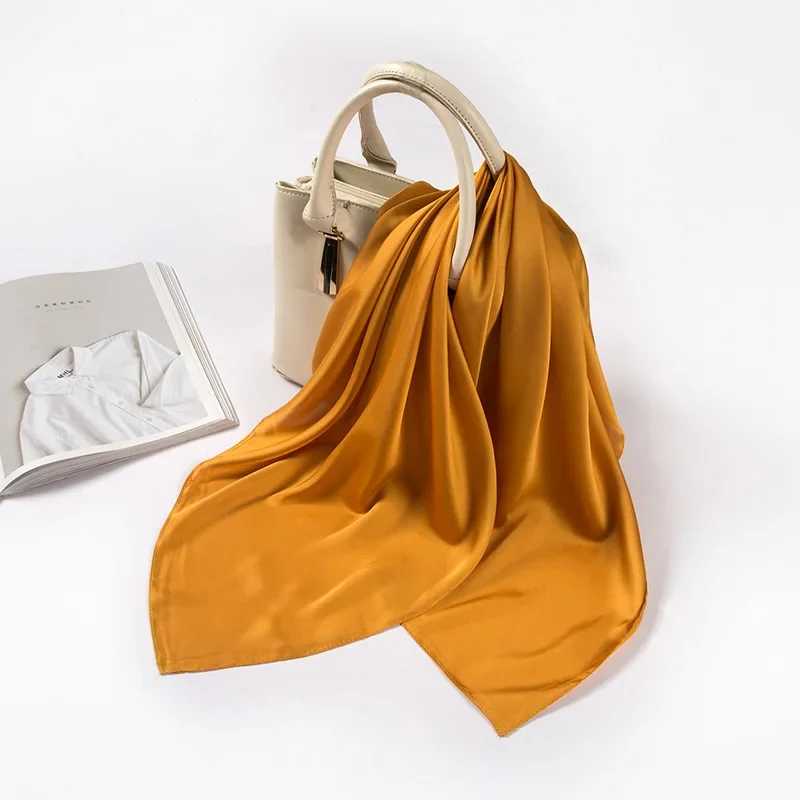 Satin Scarf Women 70cm Solid C - Women Accessories In Wholesale recension och pris