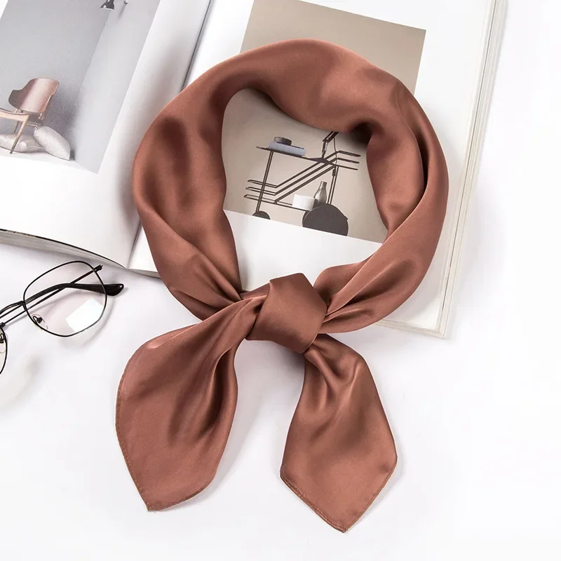 Satin Scarf Women 70cm Solid C - Women Accessories In Wholesale recension och pris