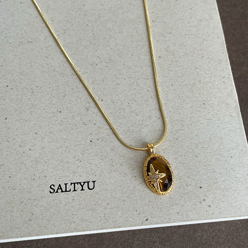 Minar Delicate Natural Stone T - Coin Necklace Delicate recension och pris