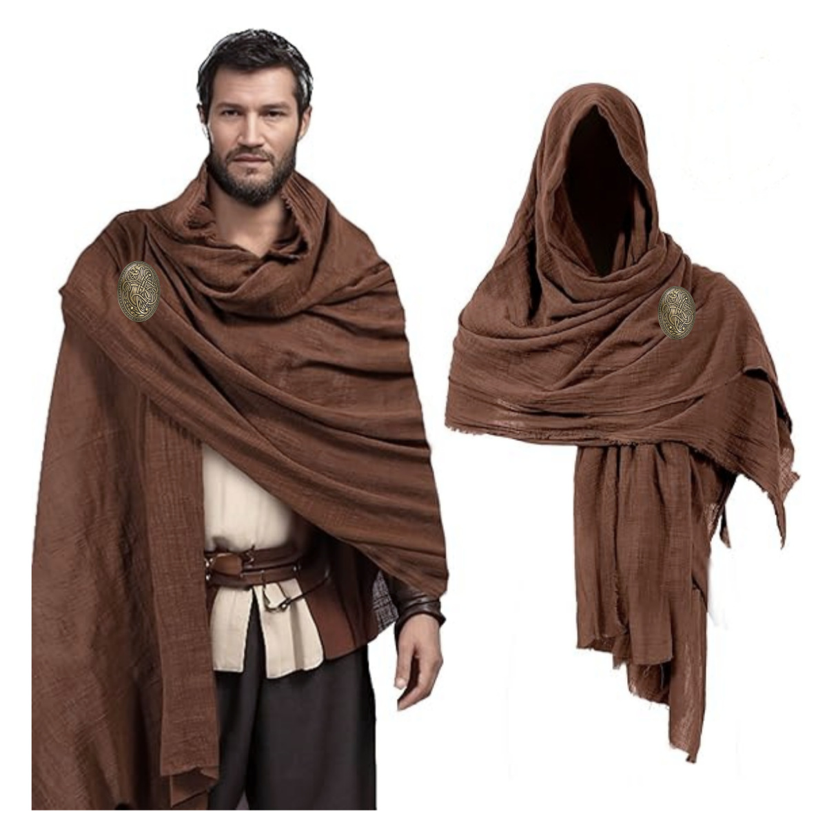 Medieval Cloak with Hood Men W - Women'S Viking Accessories recension och pris