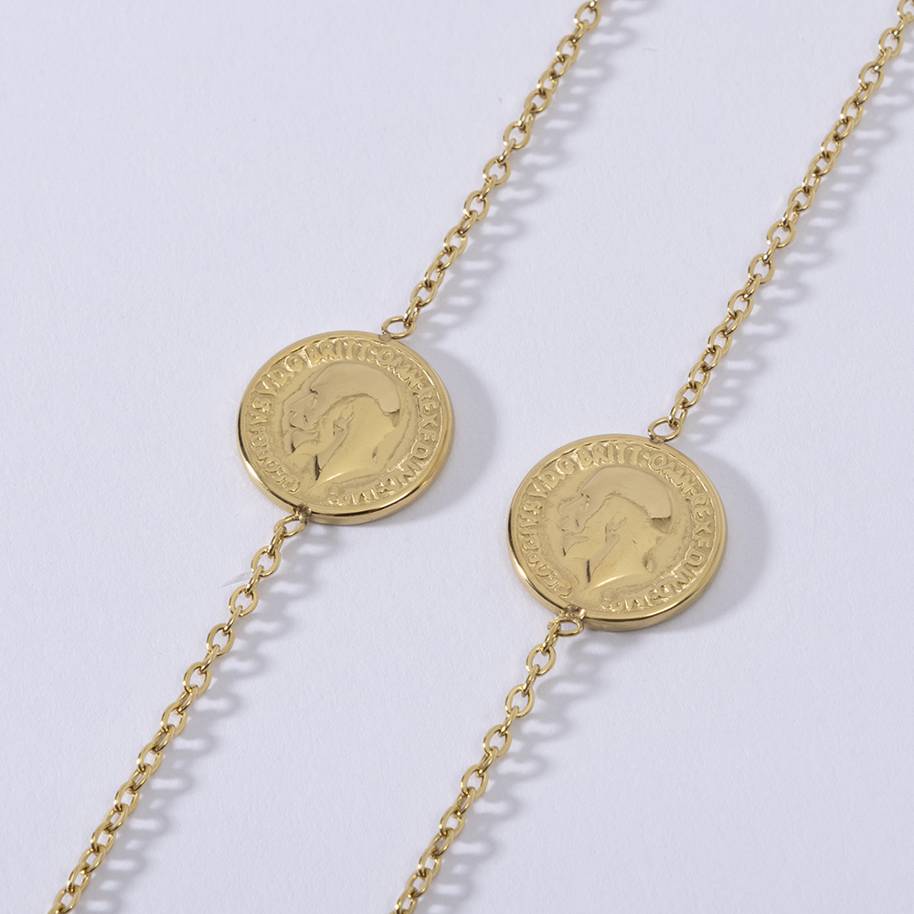 LUIZADA Stainless Steel Fashio - Coin Necklace Delicate recension och pris