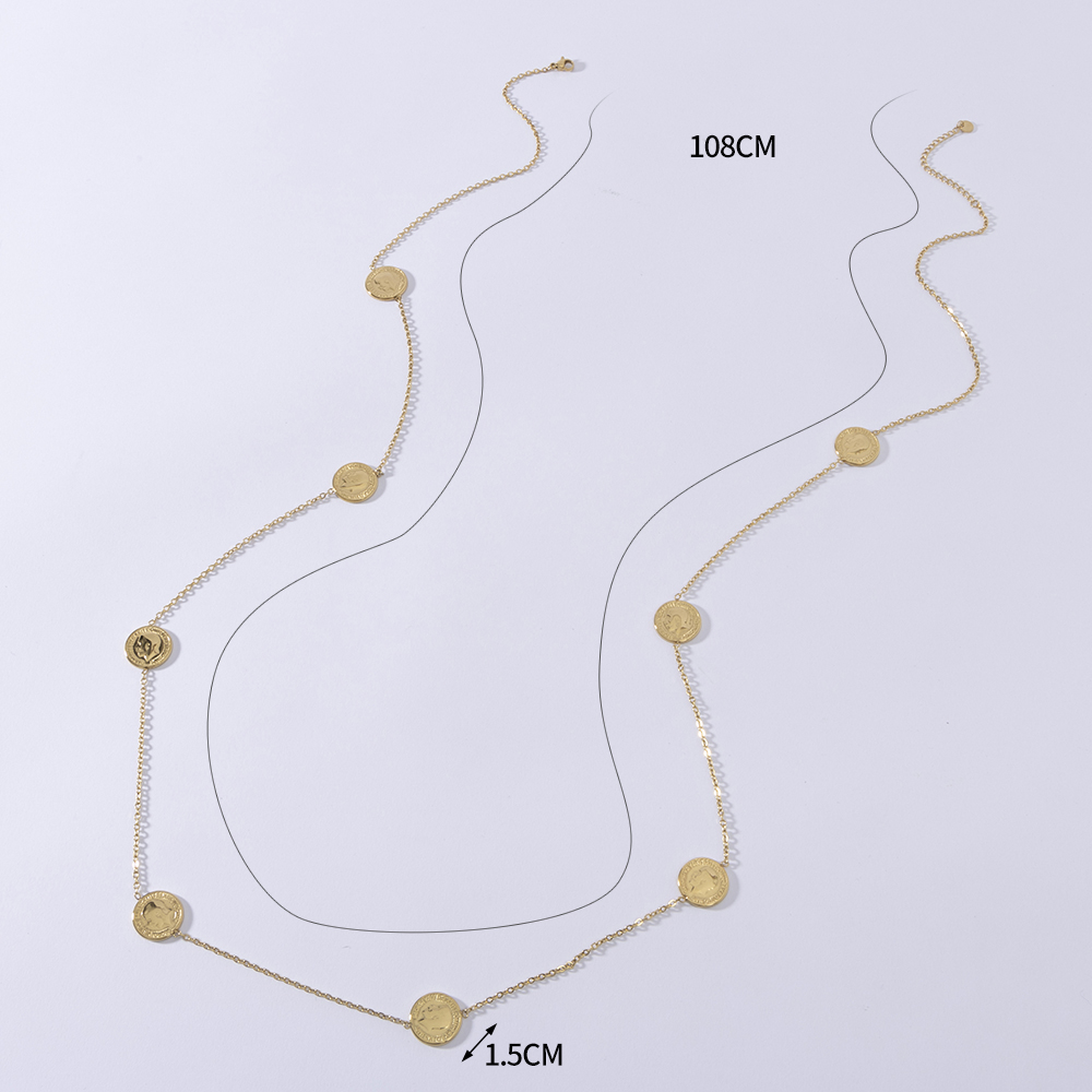 LUIZADA Stainless Steel Fashio - Coin Necklace Delicate recension och pris
