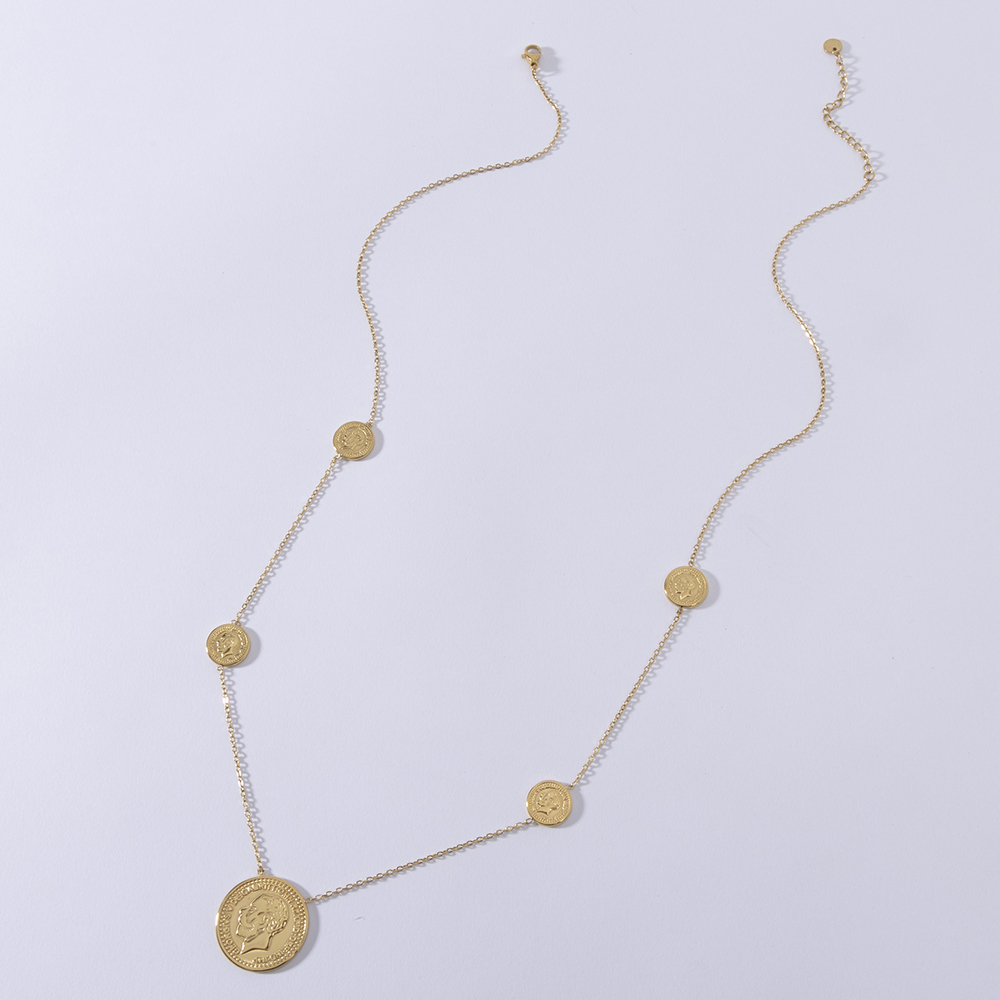 LUIZADA Stainless Steel Fashio - Coin Necklace Delicate recension och pris