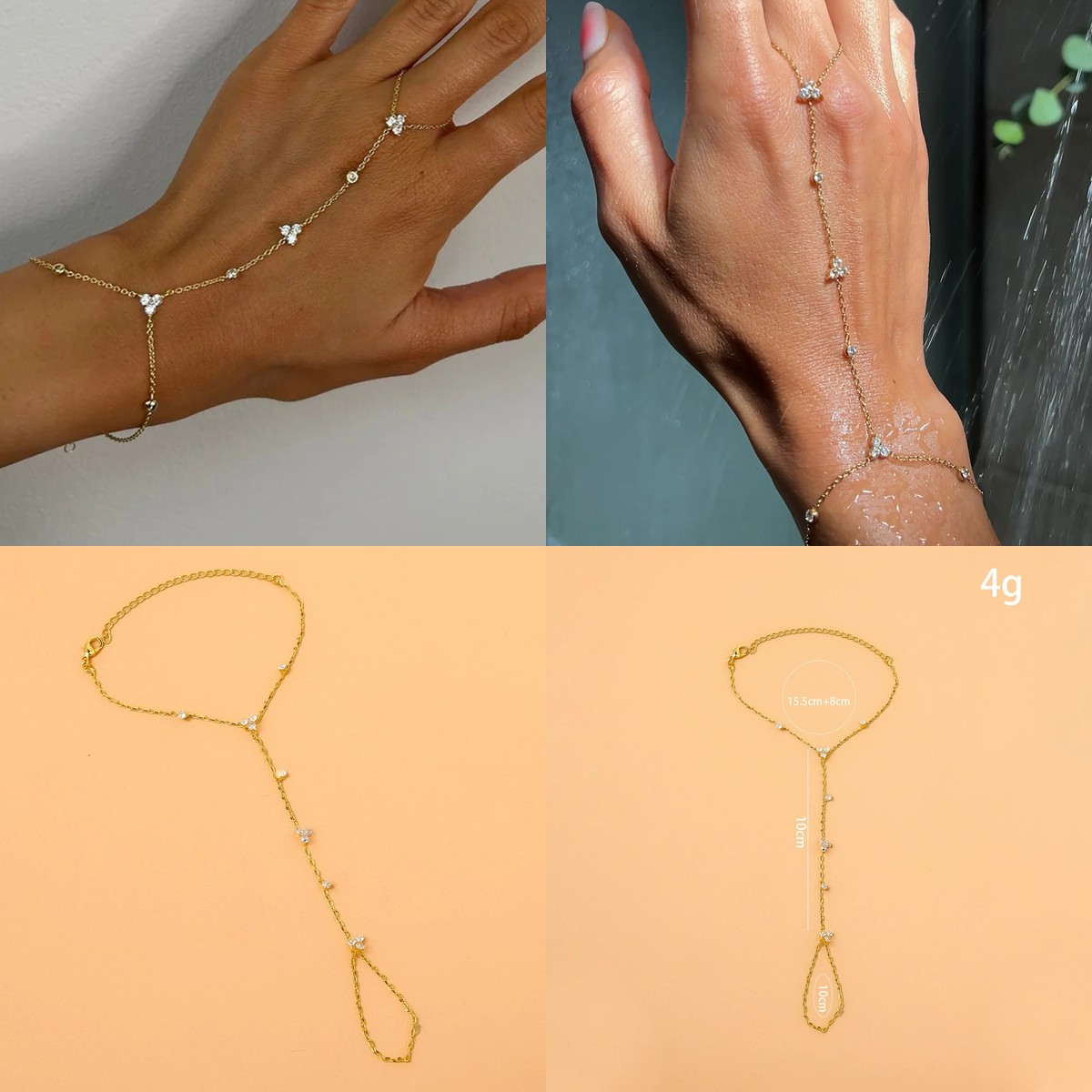 Crystal Fingerless Hand Chain  - Women Accessories In Amazon recension och pris