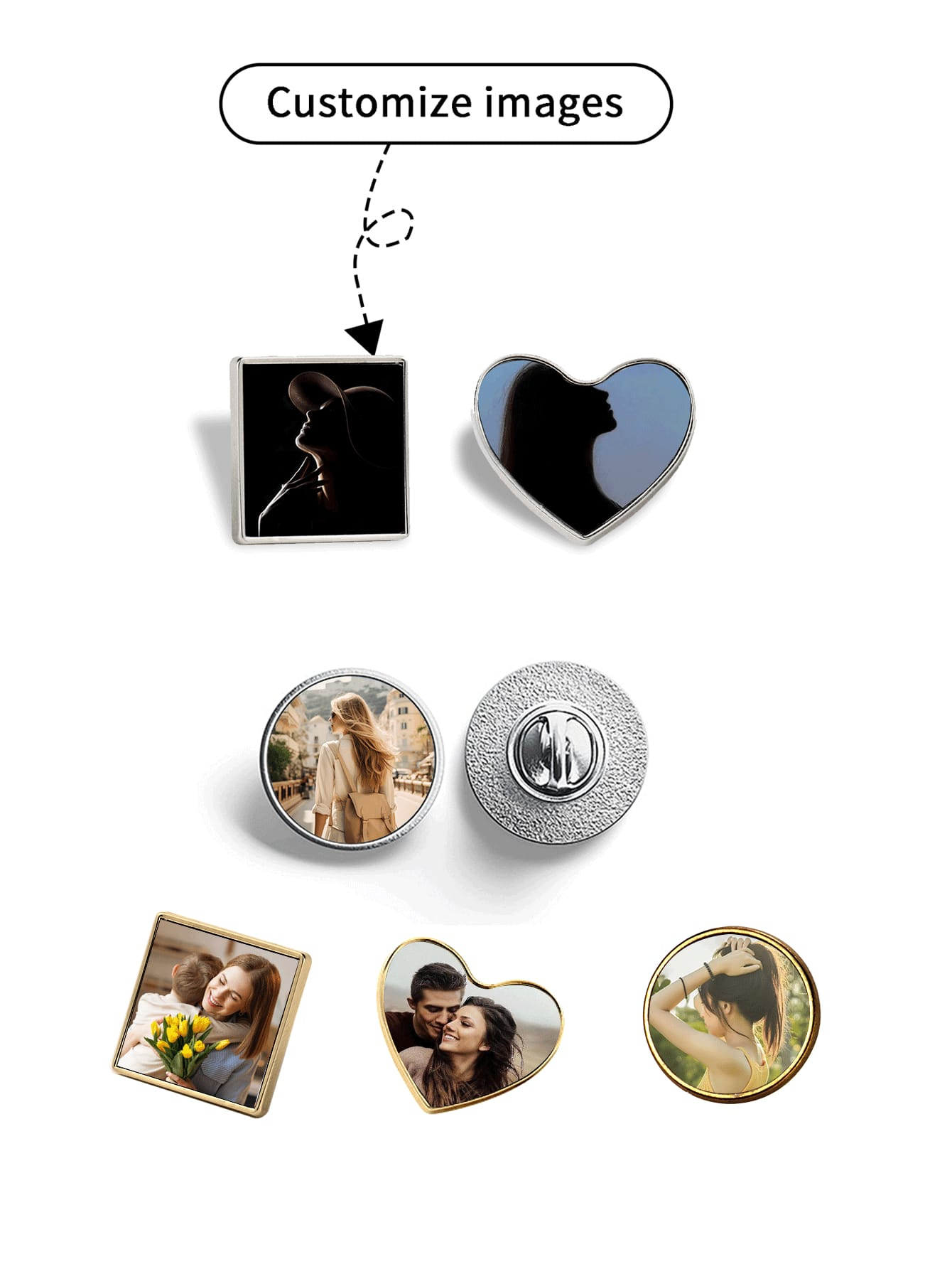 Custom Gold/Silver Metal Brooc - Brooch Pin Gold recension och pris