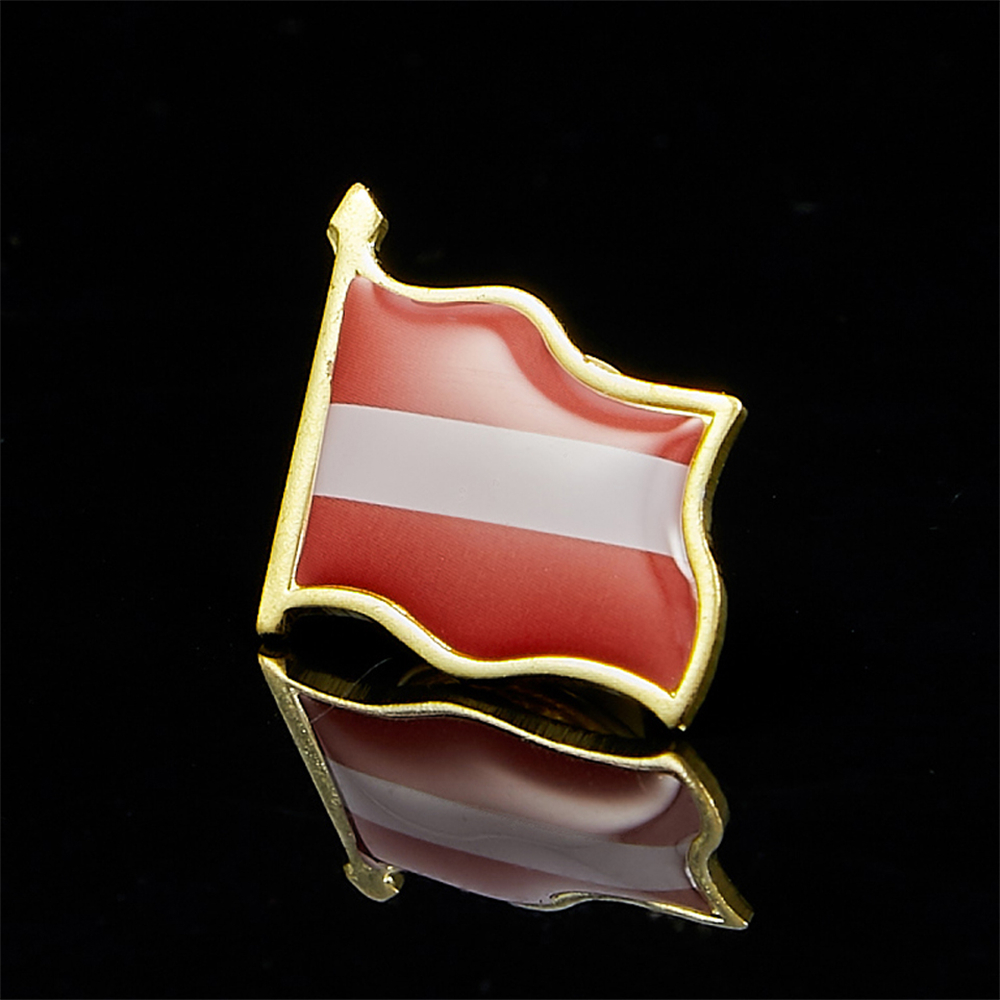 Austria Waving National Epoxy  - Brooch Pin Gold recension och pris