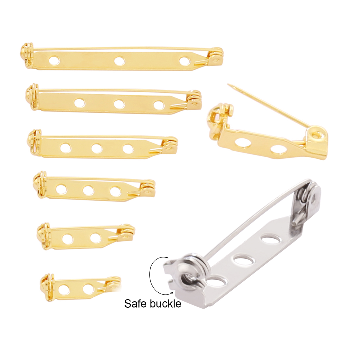 10pcs 17-45mm Brooch Clip Base - Brooch Pin Gold recension och pris
