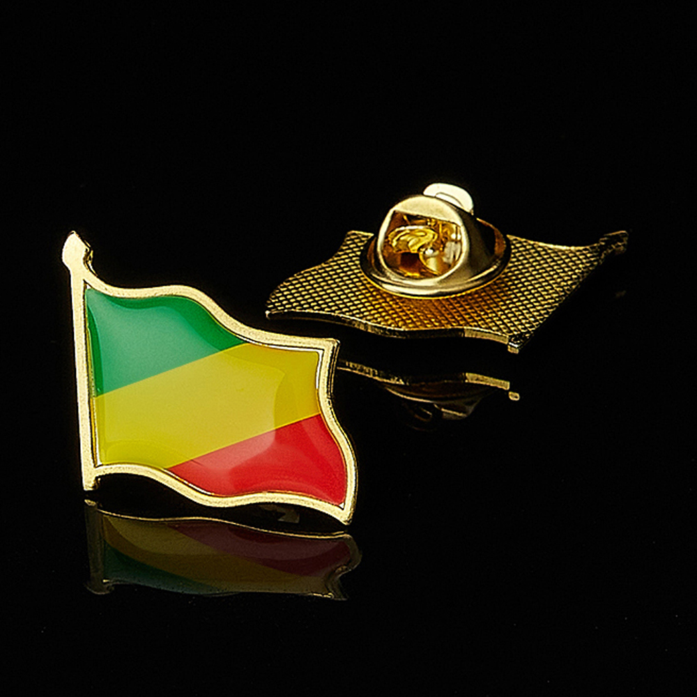 Republic of the Congo African  - Brooch Pin Gold recension och pris