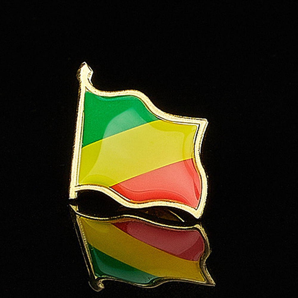 Republic of the Congo African  - Brooch Pin Gold recension och pris