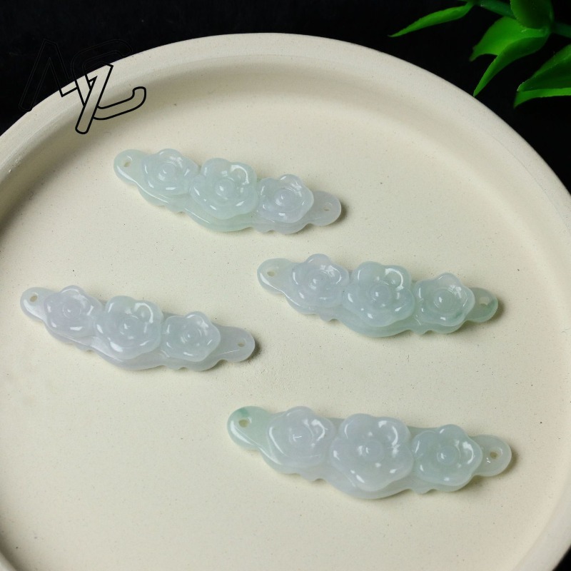 1pc Natural Jadeite Emerald Fl - Women Accessories Jewelry recension och pris