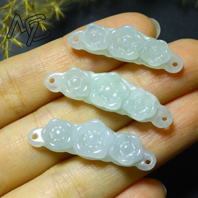 1pc Natural Jadeite Emerald Fl - Women Accessories Jewelry recension och pris