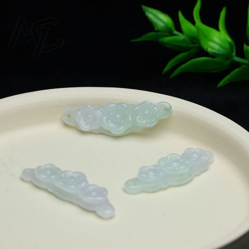 1pc Natural Jadeite Emerald Fl - Women Accessories Jewelry recension och pris