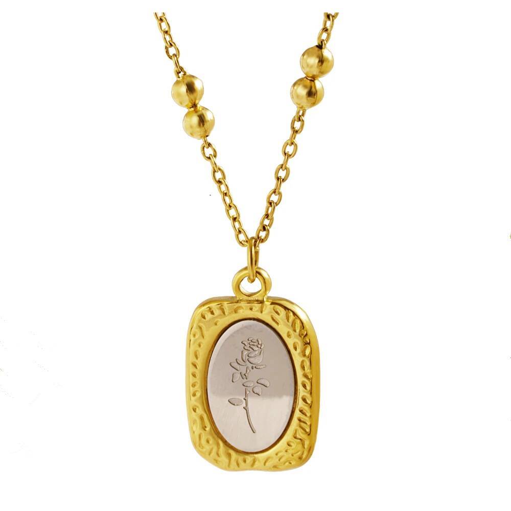 Stainless Steel Fashion Rose F - Coin Necklace Delicate recension och pris