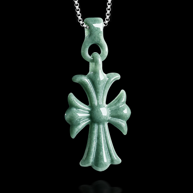 Natural Burmese Jadeite Cross  - Women Accessories Jewelry recension och pris