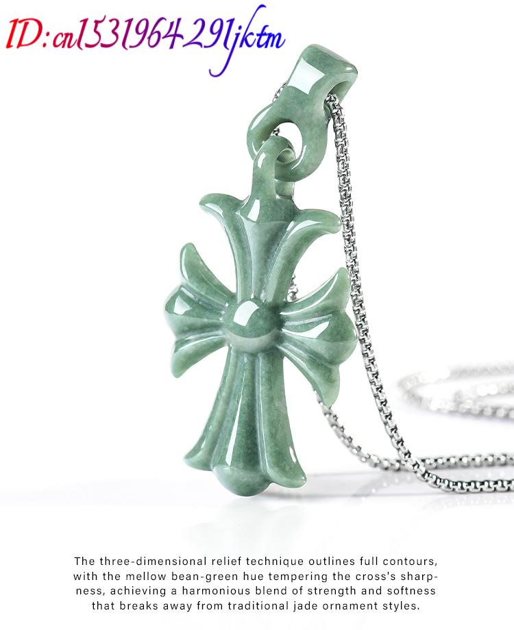 Natural Burmese Jadeite Cross  - Women Accessories Jewelry recension och pris