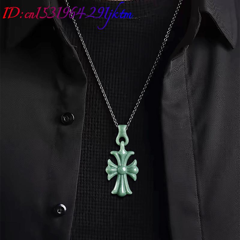 Natural Burmese Jadeite Cross  - Women Accessories Jewelry recension och pris