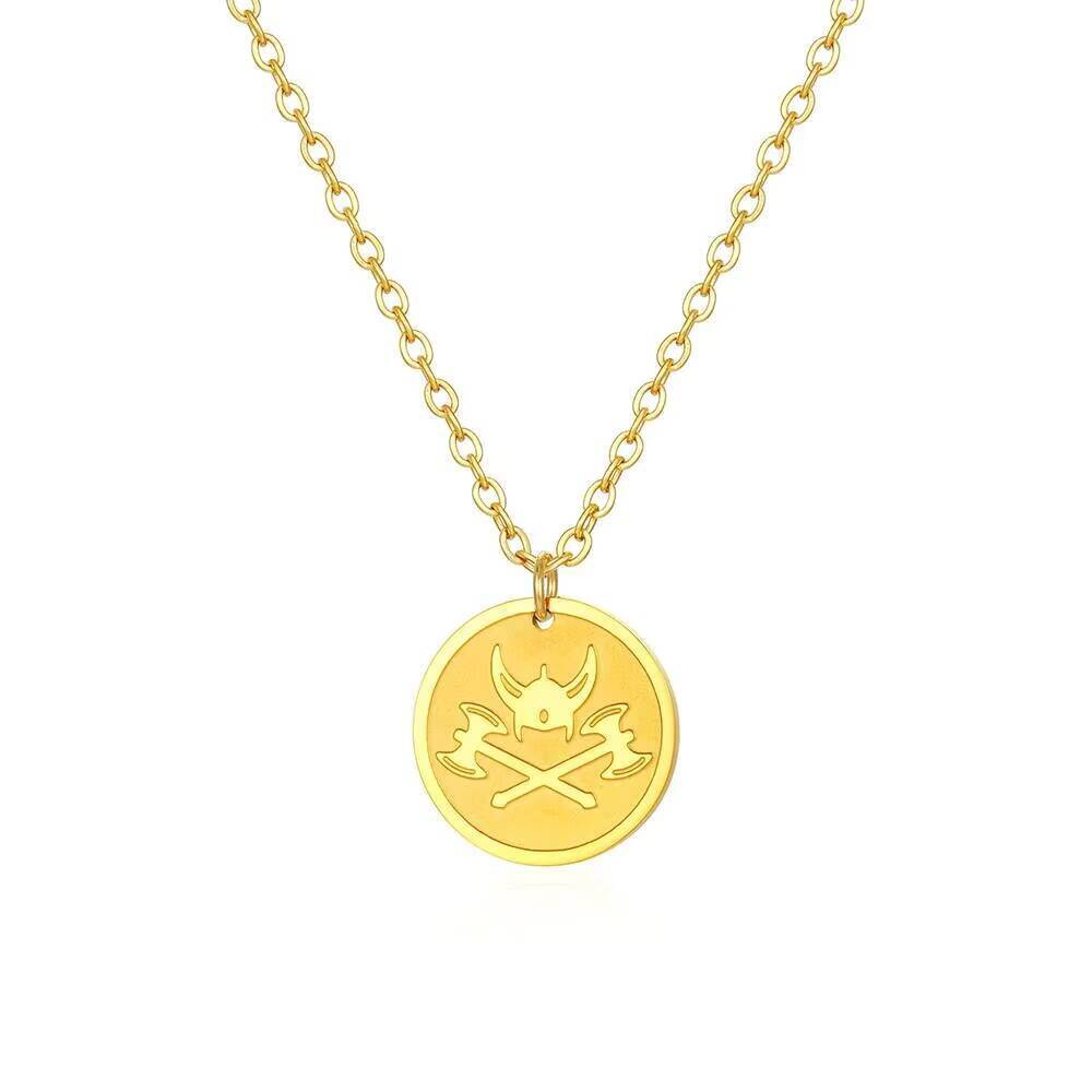 Gold Plated Viking Axe Pendant - Coin Necklace Delicate recension och pris