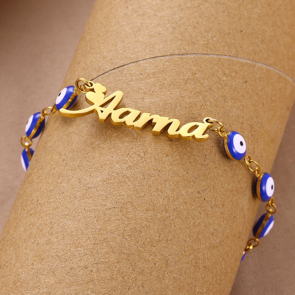 Custom Name Blue Evil Eye Brac - Evil Eye Bracelet recension och pris