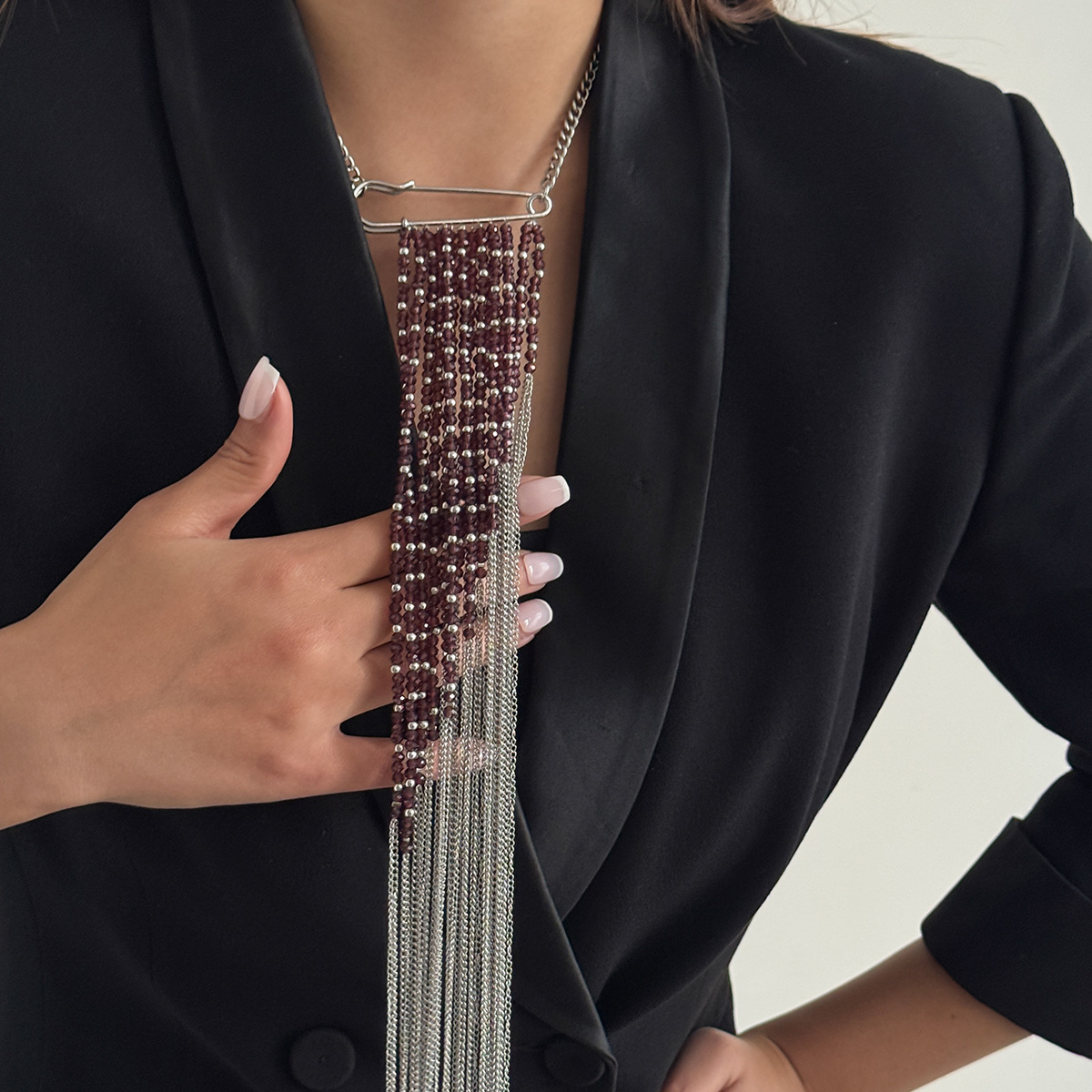 Silver Color Tassel Chain Broo - Women Accessories Jewelry recension och pris