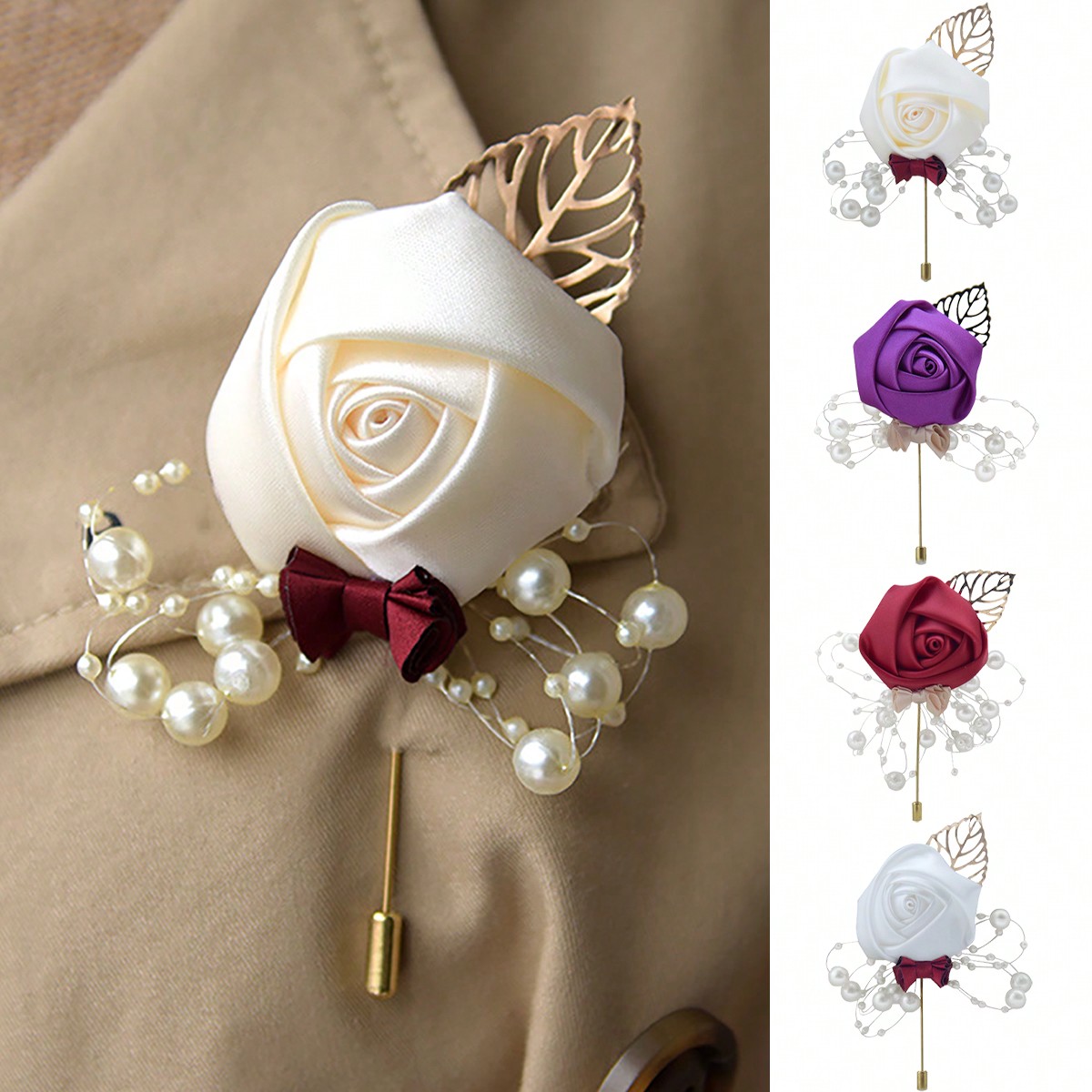 1 Piece Wedding Groom Men's Ro - Brooch Pin Gold recension och pris