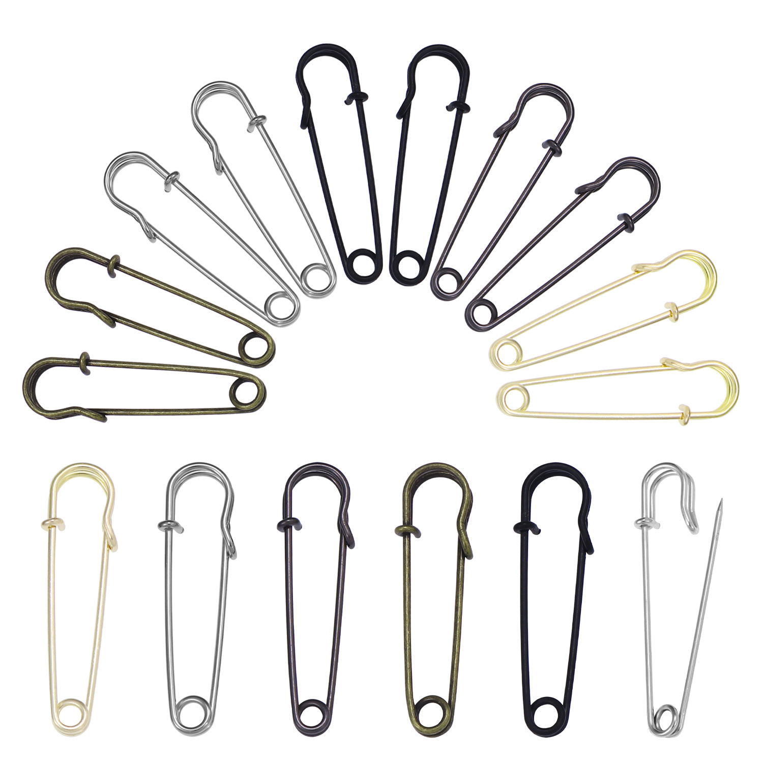 20Pcs 50mm Metal Safety Pins S - Brooch Pin Gold recension och pris