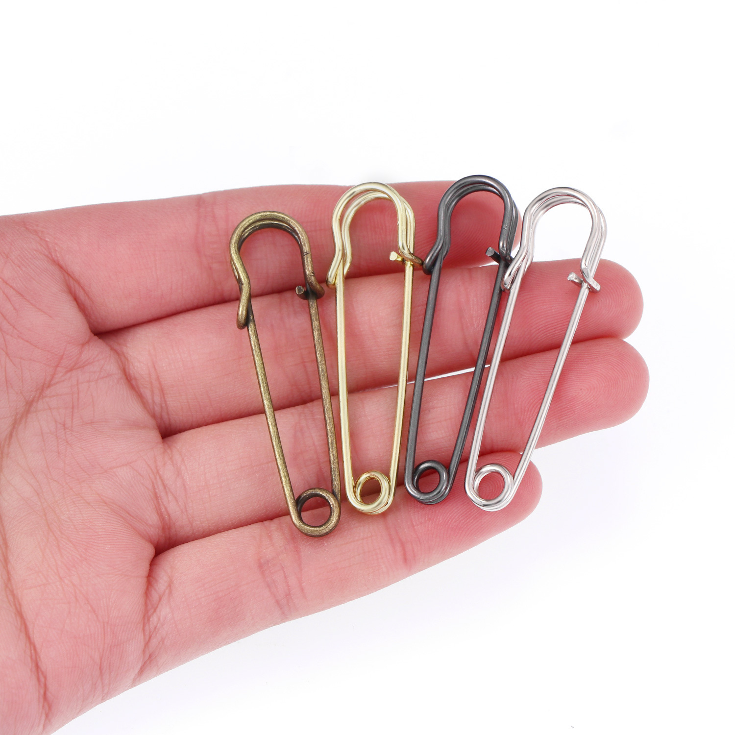 20Pcs 50mm Metal Safety Pins S - Brooch Pin Gold recension och pris