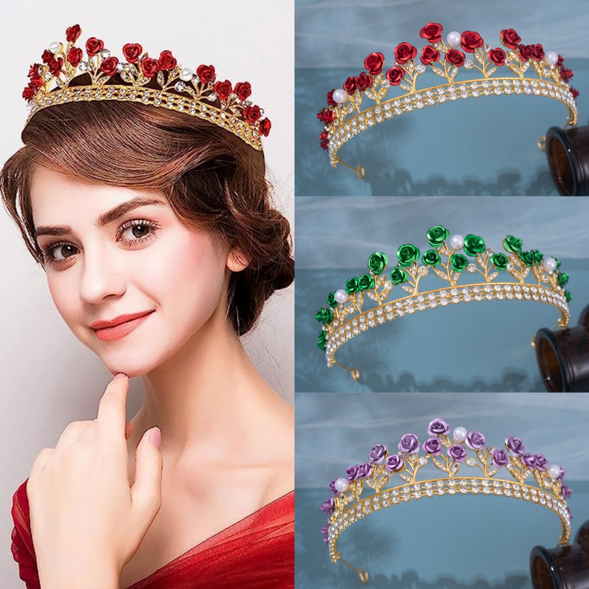 Baroque Ceramic Bridal Crown R - Women Accessories Jewelry recension och pris