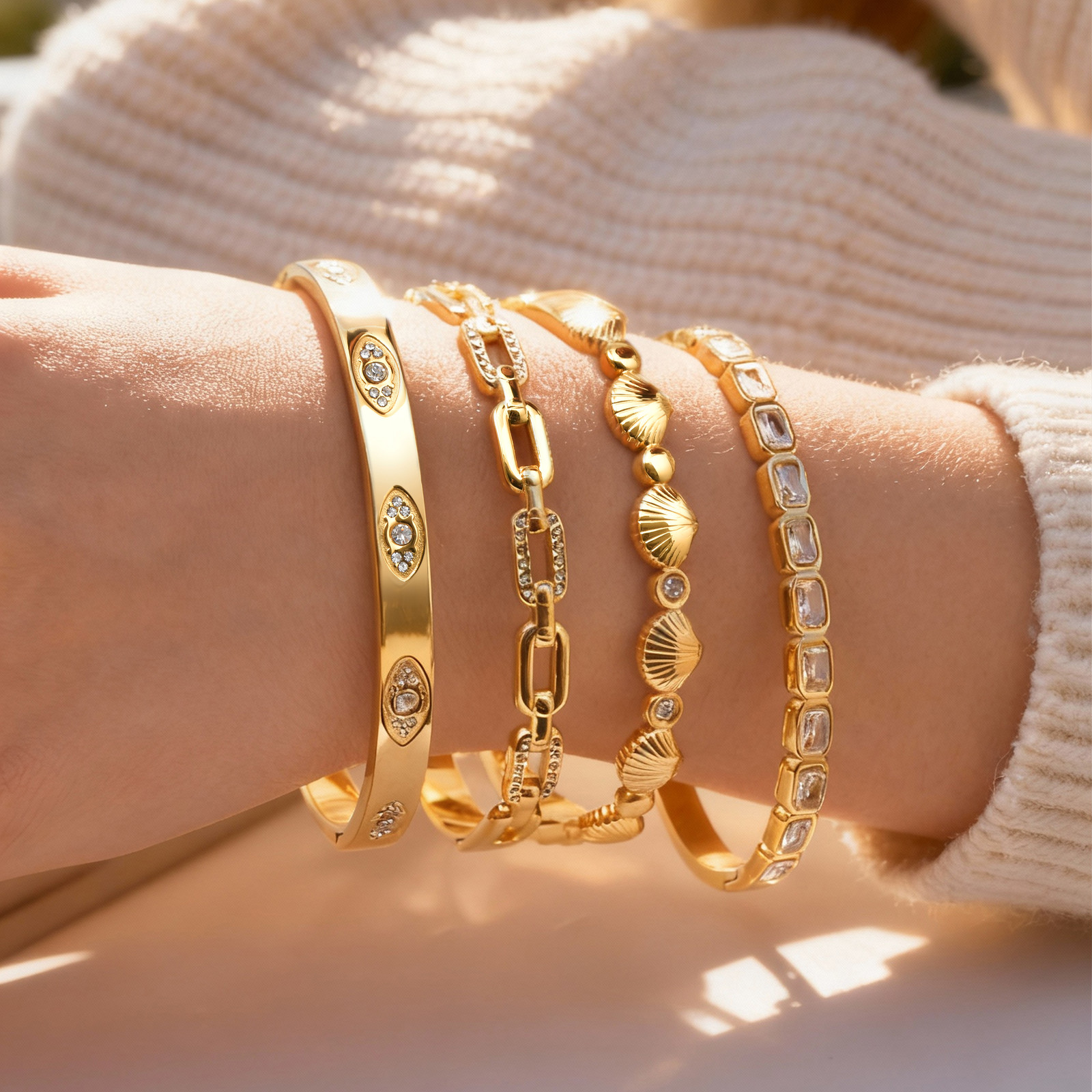 14K Gold Plated Bracelets for  - Evil Eye Bracelet recension och pris