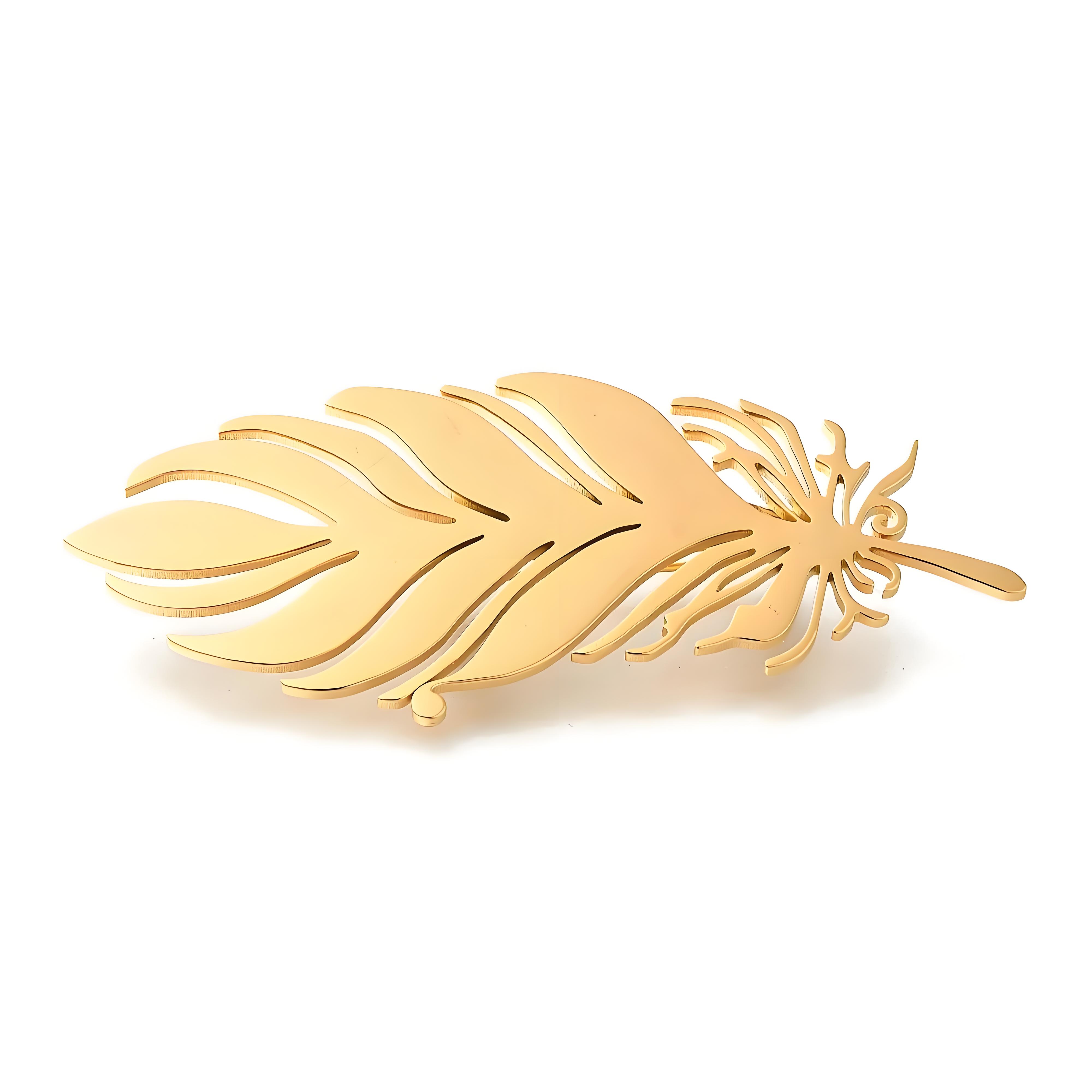Gold - Plated Feather Brooch,  - Brooch Pin Gold recension och pris