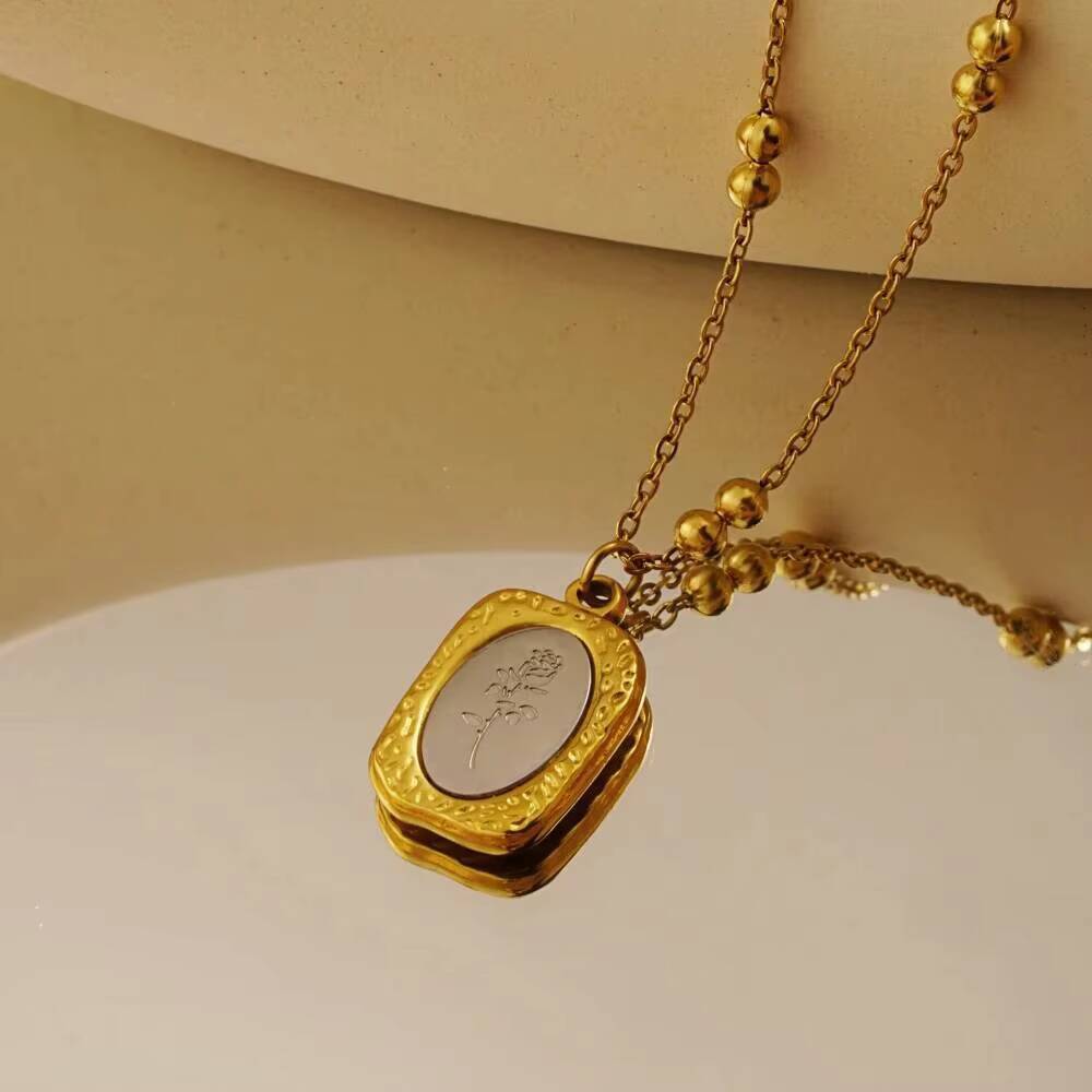Fashion Rose Flower Delicate W - Coin Necklace Delicate recension och pris