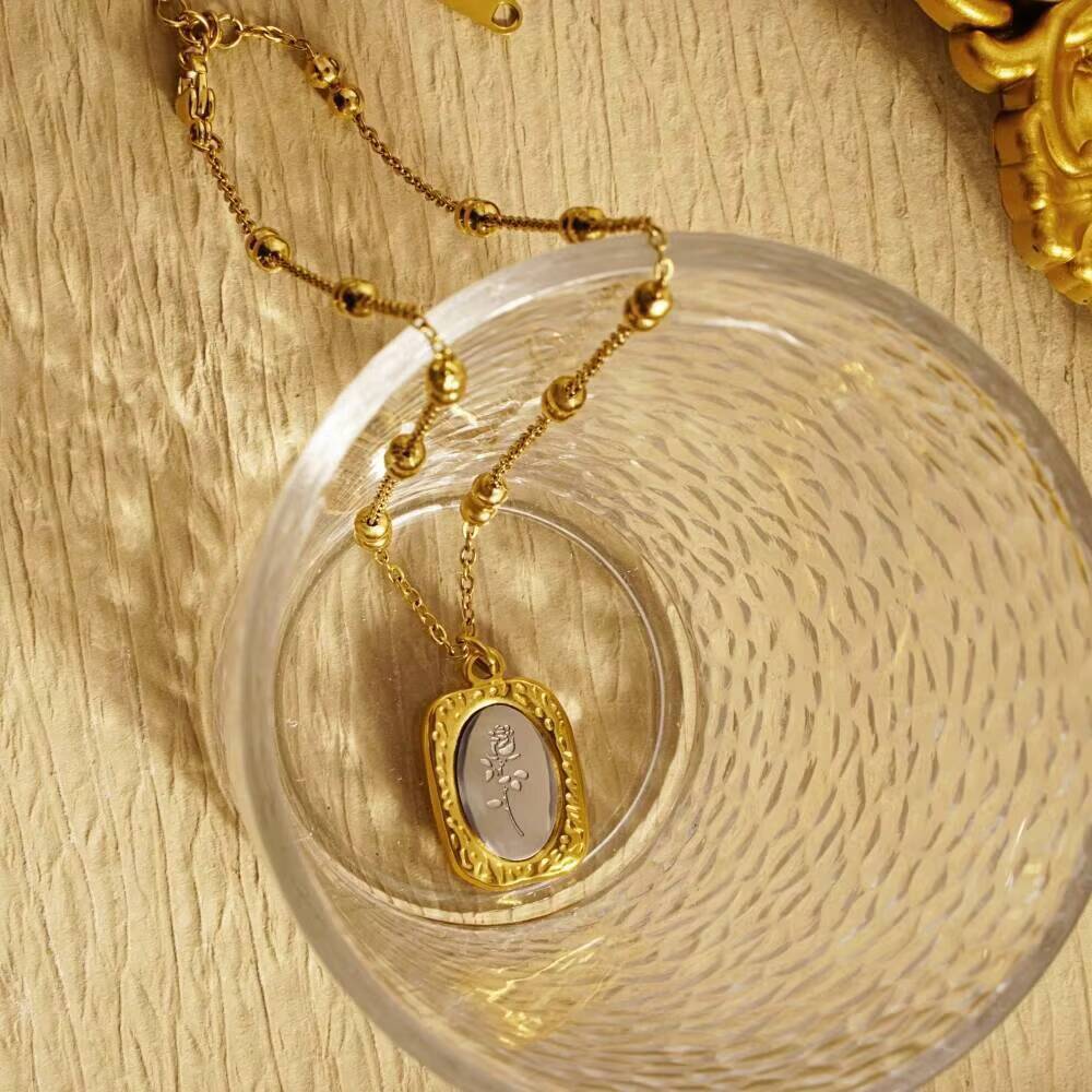 Fashion Rose Flower Delicate W - Coin Necklace Delicate recension och pris